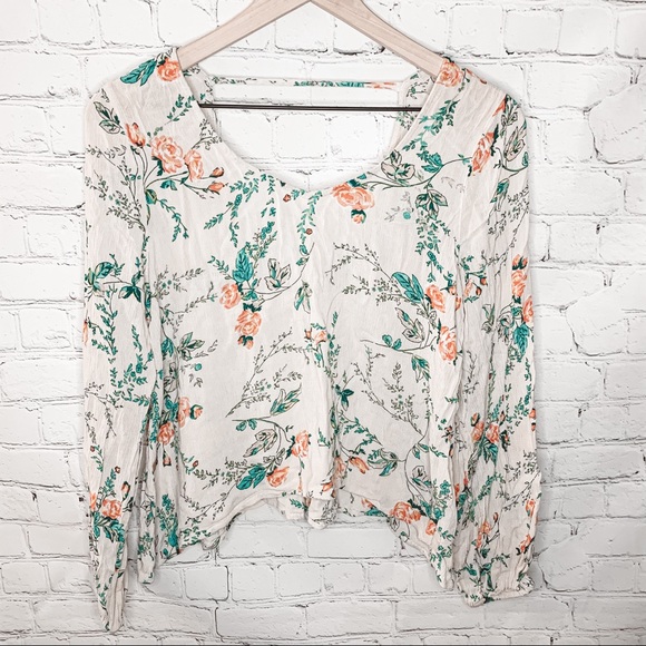 Billabong Dream Escape Top White Floral Size Medium - Picture 7 of 8